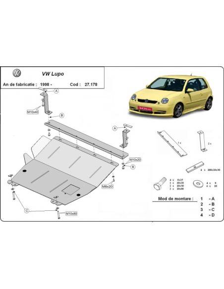 Cubre carter metalico VW Lupo "27.178" (Desde 1999 hasta 2005)