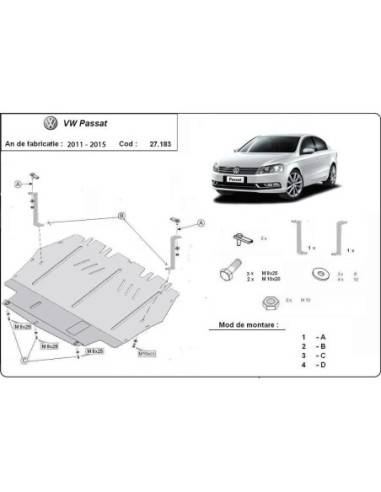 Cubre carter metalico VW Passat B7...