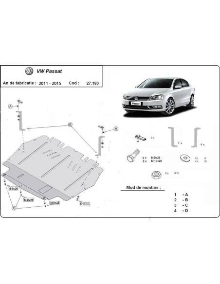 Cubre carter metalico VW Passat B7 "27.183" (Desde 2011 hasta 2015)