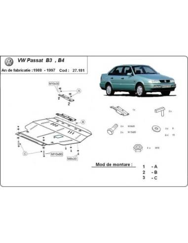 Cubre carter metalico Volkswagen Passat - B3, B4 - Diesel "27.181" (Desde 1988 hasta 1997)