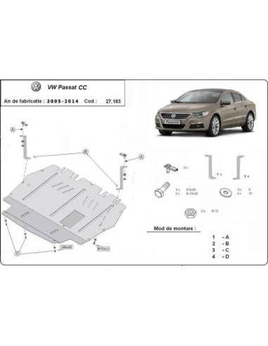 Cubre carter metalico VW Passat CC...