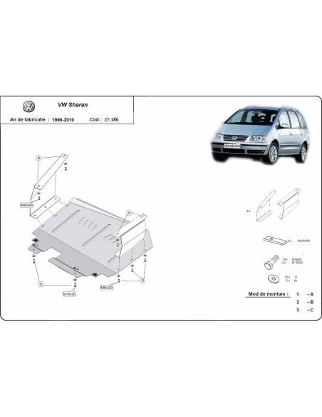 Cubre carter metalico Volkswagen Sharan "27.186" (Desde 1999 hasta 2010)