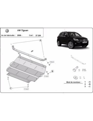 Cubre carter metalico VW Tiguan...