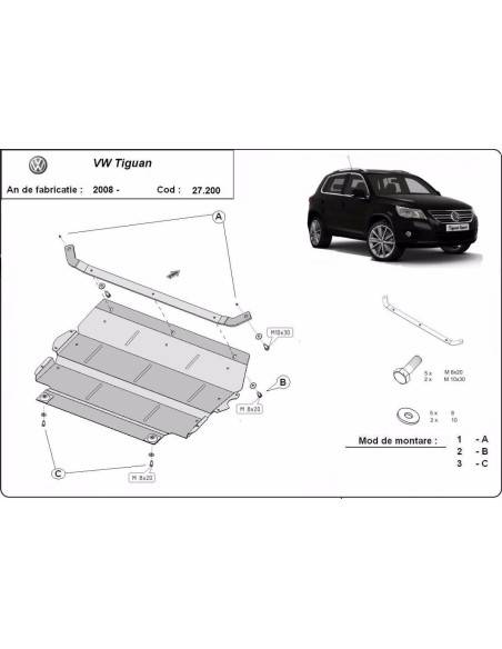 Cubre carter metalico VW Tiguan "27.200" (Desde 2008 hasta 2015)