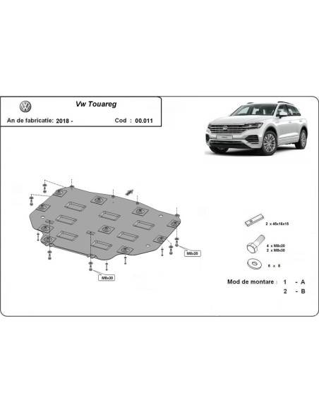 Protección del caja de cambios VW Touareg "00.011" (Desde 2018 hasta 2022)