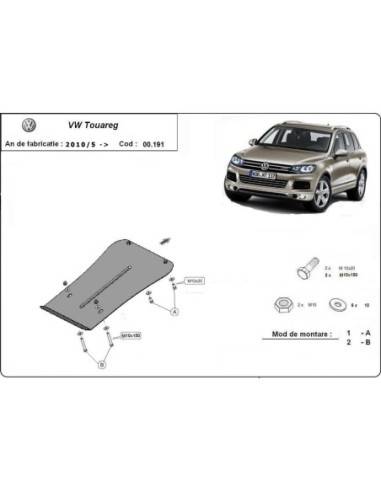 Protección del caja de cambios VW Touareg "00.191" (Desde 2010 hasta 2018)