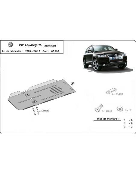 Protección del caja de cambios manual VW Touareg 7L "00.190" (Desde 2003 hasta 2010)