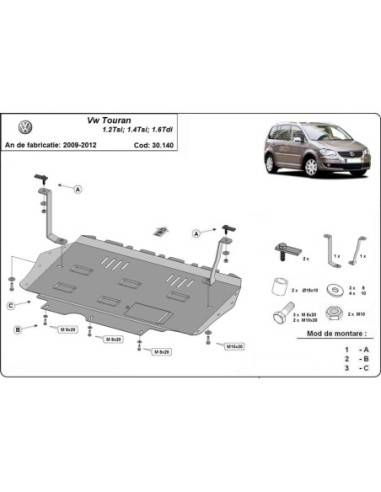 Cubre carter metalico Volkswagen Touran "30.140" (Desde 2010 hasta 2015)