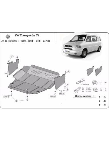 Cubre carter metalico VW Transporter...