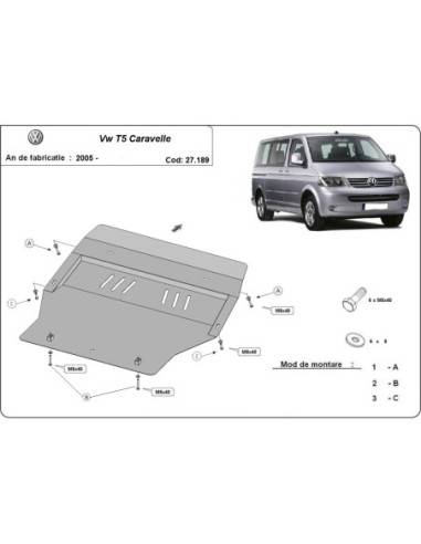 Cubre carter metalico Volkswagen T5...