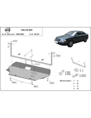 Cubre carter metalico Volvo S40...