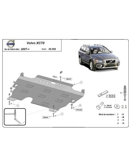 Cubre carter metalico Volvo XC70 "30.055" (Desde 2007 hasta 2016)