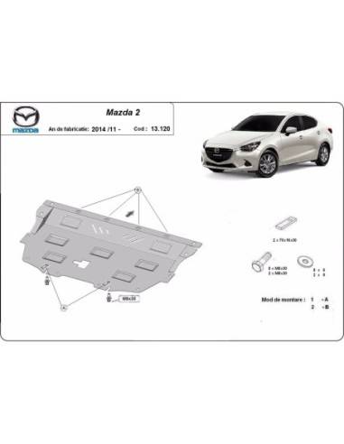 Cubre carter metalico Mazda 2 "13.120" (Desde 2014 hasta 2022)