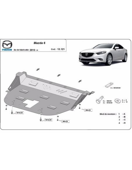 Cubre carter metalico Mazda 6 "13.121" (Desde 2013 hasta 2022)