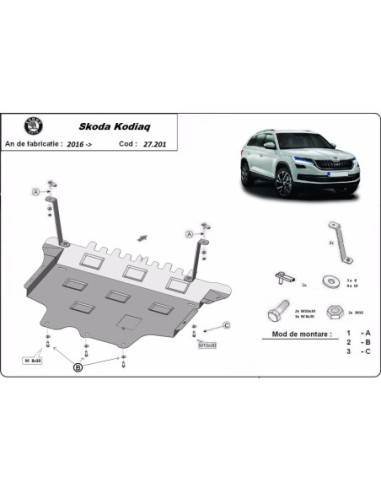 Cubre carter metalico Skoda Kodiaq "27.201" (Desde 2016 hasta 2022)