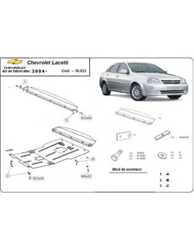 Cubre carter metalico Chevrolet Lacetti "30.023" (Desde 2004 hasta 2009)