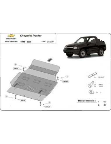 Cubre carter metalico Chevrolet Tracker "25.230" (Desde 1999 hasta 2005)
