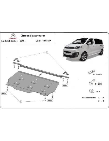 Cubre carter metalico Citroen Spacetourer MPV "30.034P" (Desde 2016 hasta 2022)