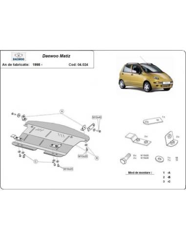 Cubre carter metalico Daewoo Matiz...