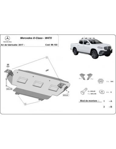 Protección del radiador Mercedes Clase X "99.103" (Desde 2017 hasta 2022)