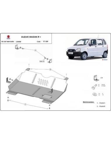 Cubre carter metalico Suzuki Wagon R+ "17.120" (Desde 2000 hasta 2022)