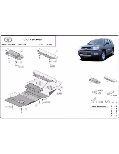 Cubre carter metalico Toyota 4Runner "26.172" (Desde 2002 hasta 2009)