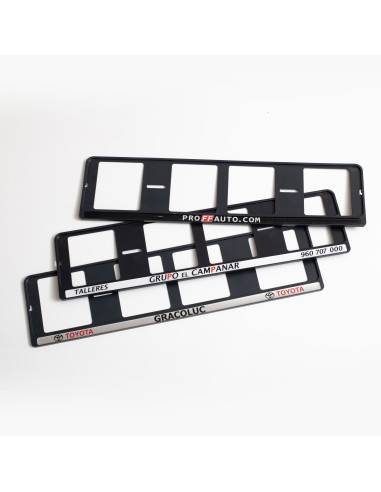 Portamatriculas con tira de resina