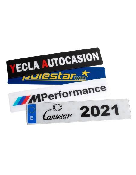 Tapamatriculas personalizados fondo blanco