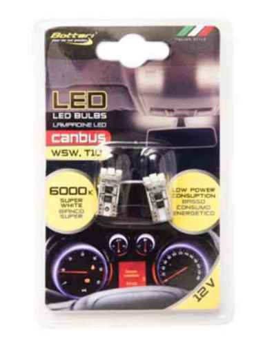 T10 CANBUS 4SMD3528 12V WHITE 2 UNIDADES