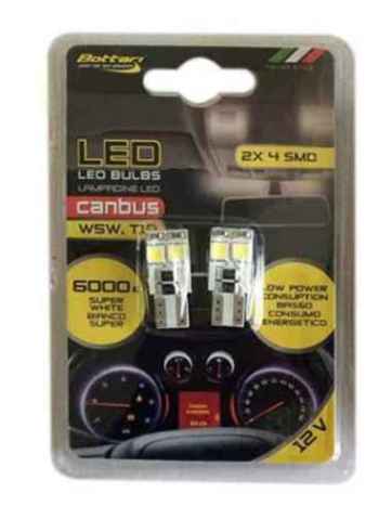 T10 CANBUS 4SMD 5050 12V WHITE 2 UNIDADES BLISTER