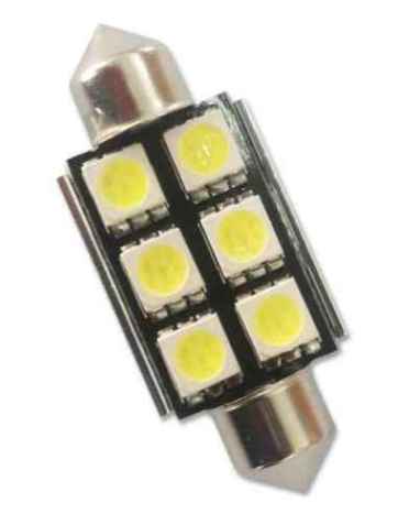 12V 6SMD 5050 T11*39MM BLANCO 1 UNIDAD BLISTER CANBUS