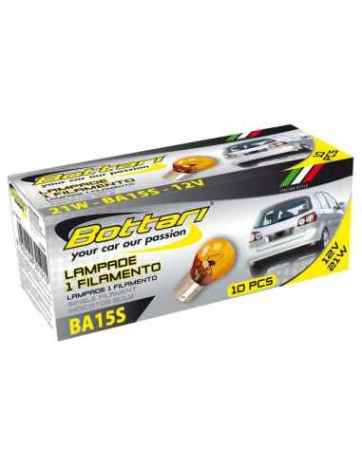 LAMPARA 12V 21W BA15S NARANJA CAJA 10 UNIDADES