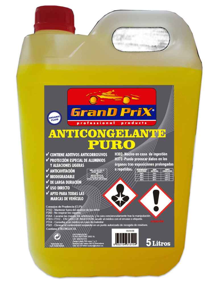 Anticongelante 50% Amarillo 5 litros G12/G12+