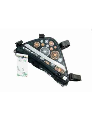 BOLSA TRIANGULO FIJACION AL BASTIDOR CON 4 VERCROS. FABRICADO EN POLYESTER IMPERMEABLE. 26x13x5CM