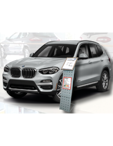Atril portaprecios para exposicion de coches mod.3