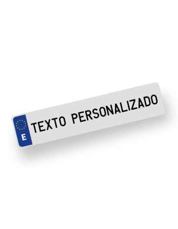 Placa de matricula alfa personalizada