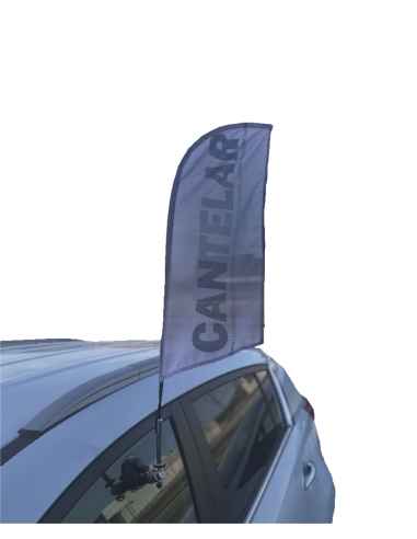 bandera publicitaria mini con ventosa