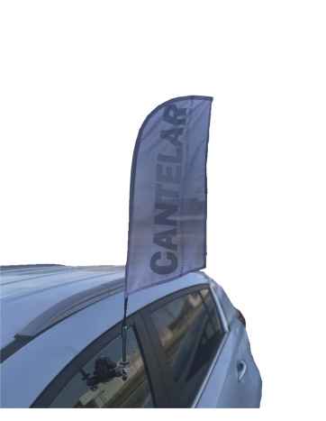 bandera publicitaria mini con ventosa