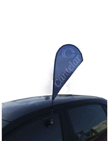 bandera publicitaria mini con ventosa