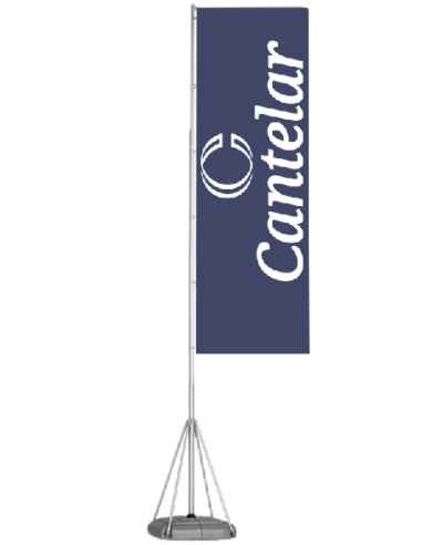 Bandera con mastil telescopico