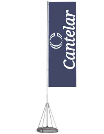 Bandera con mastil telescopico