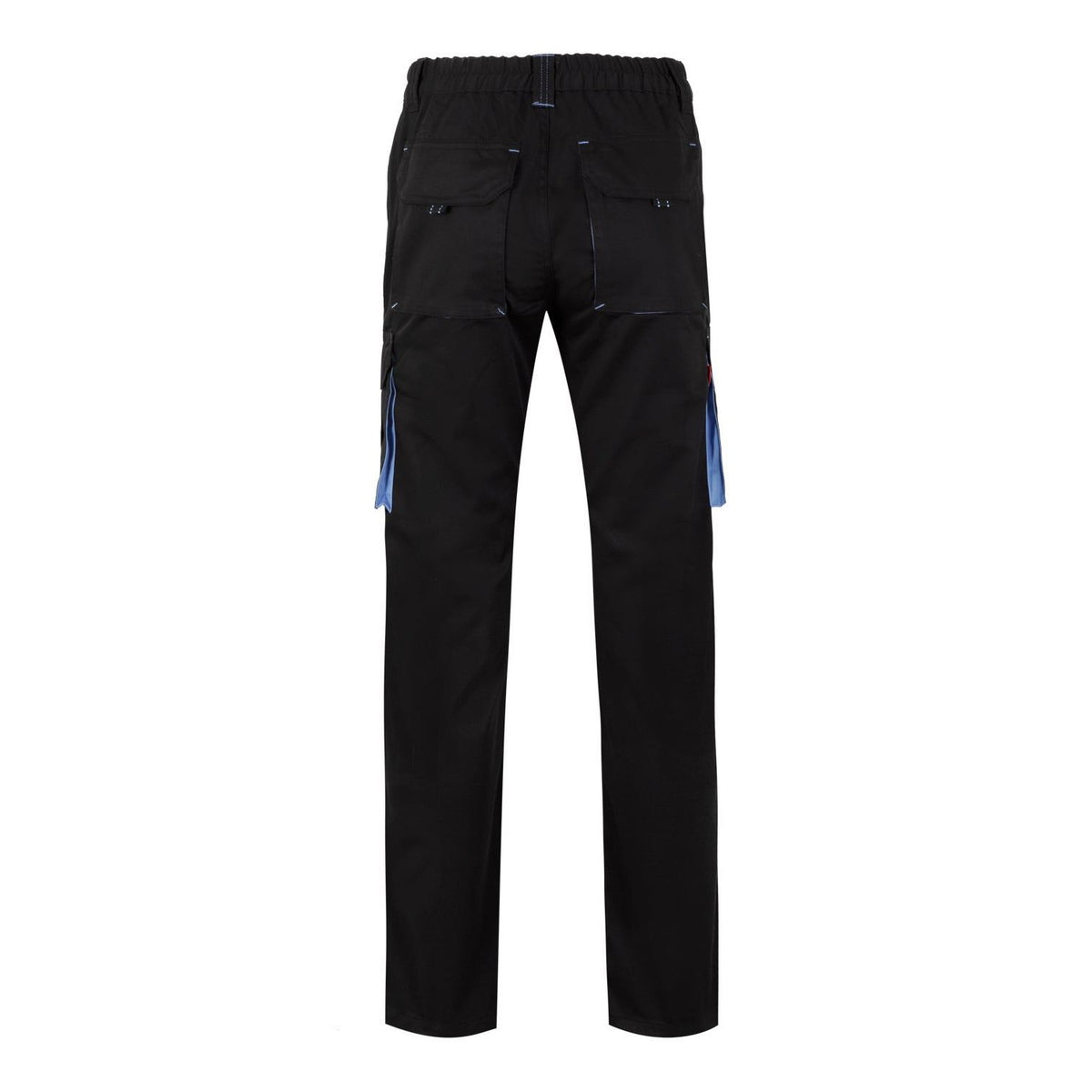 Pantalón de trabajo stretch bicolor multibolsillos Velilla 103024S - Negro / celeste (2)