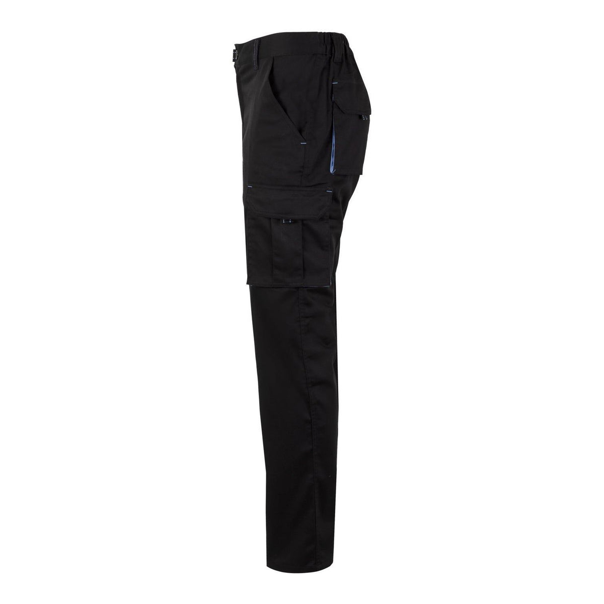 Pantalón de trabajo stretch bicolor multibolsillos Velilla 103024S - Negro / celeste (3)