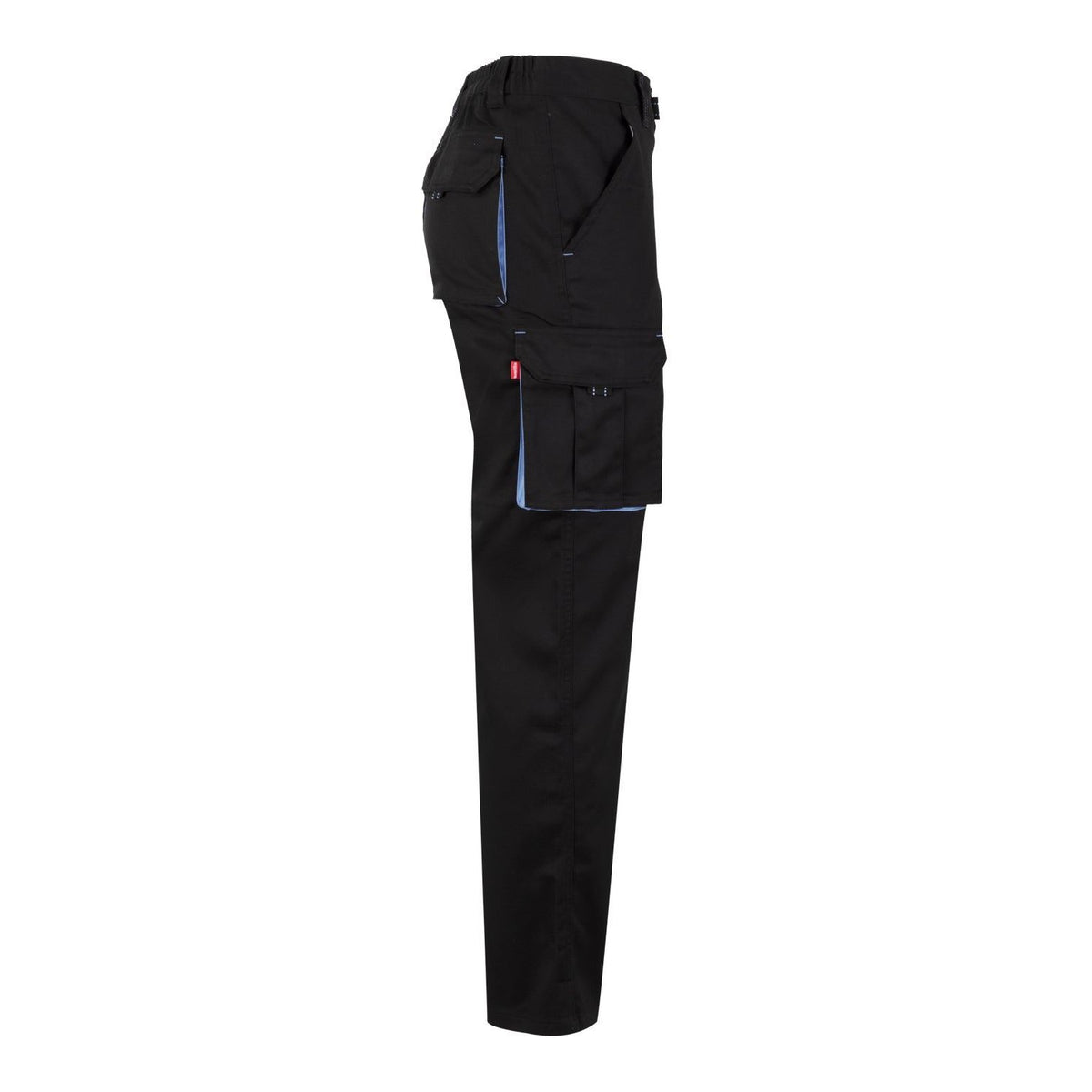 Pantalón de trabajo stretch bicolor multibolsillos Velilla 103024S - Negro / celeste (4)