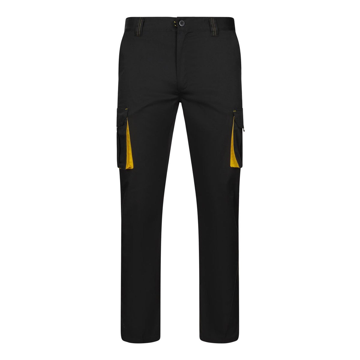 Pantalón de trabajo stretch bicolor multibolsillos Velilla 103024S - Negro / amarillo