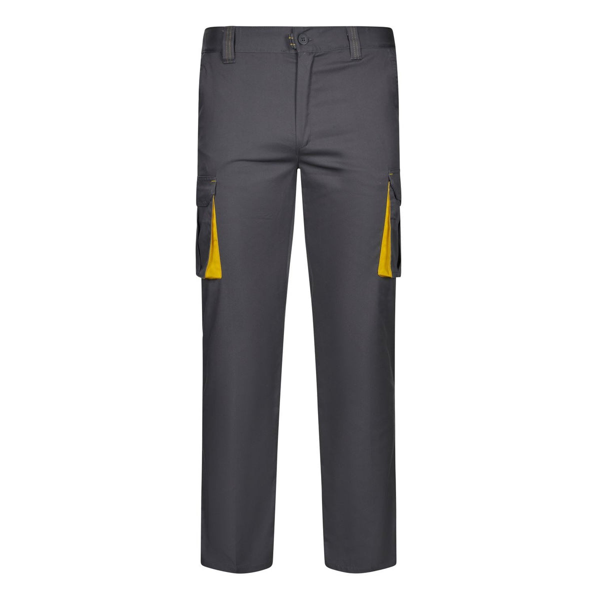 Pantalón de trabajo stretch bicolor multibolsillos Velilla 103024S - Gris / amarillo