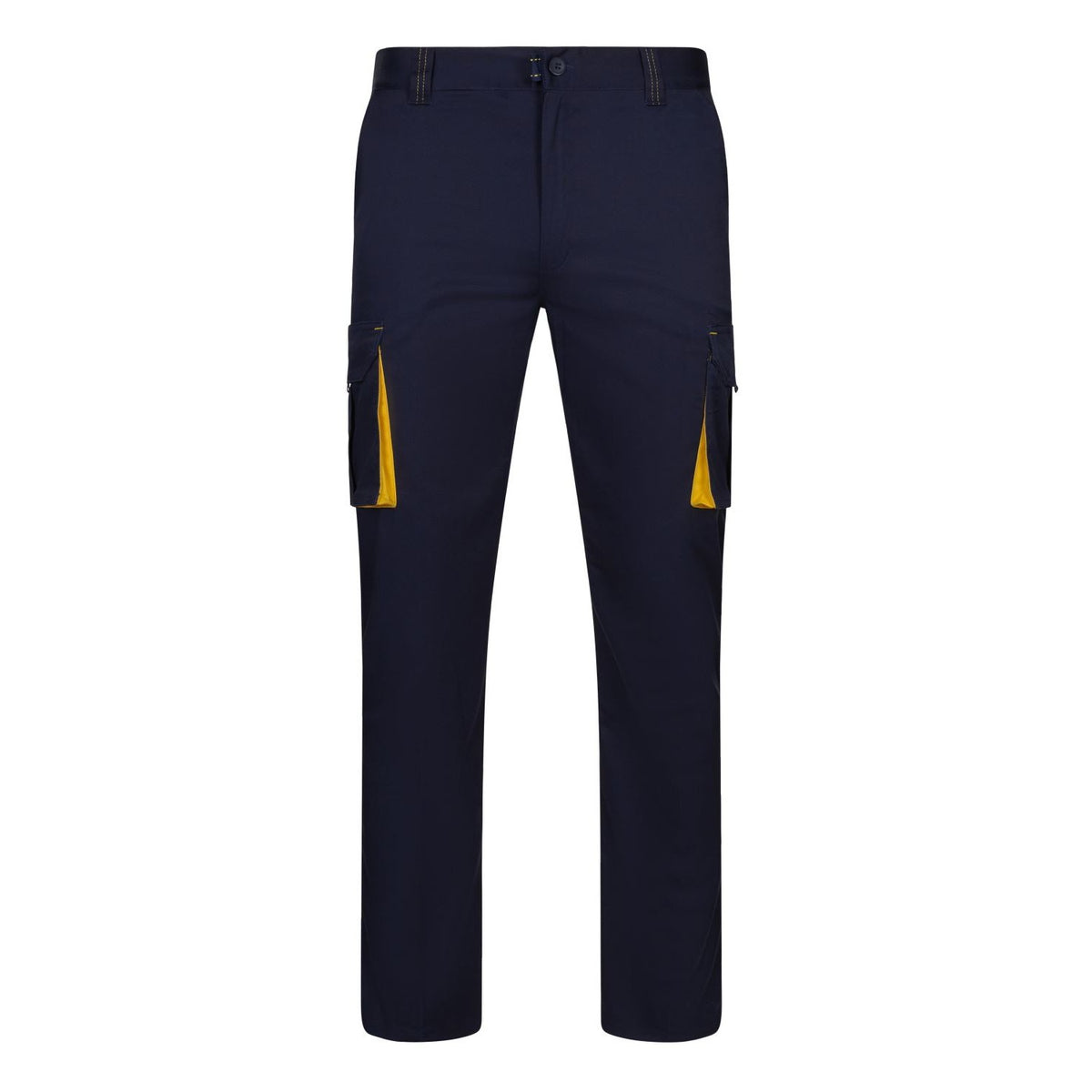 Pantalón de trabajo stretch bicolor multibolsillos Velilla 103024S - Azul navy / amarillo