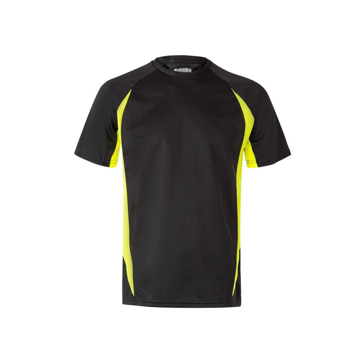Camiseta técnica de trabajo bicolor Velilla 105501 - Negro / amarillo flúor