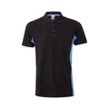 Polo de trabajo bicolor manga corta Velilla 105504 - Negro / celeste