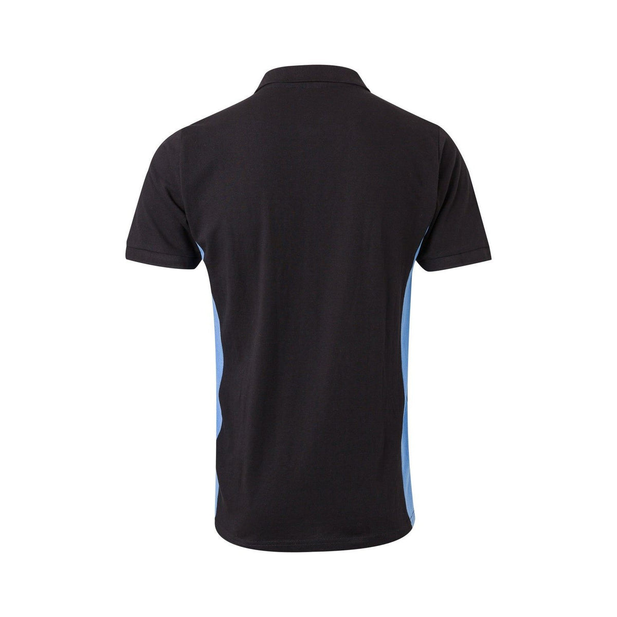 Polo de trabajo bicolor manga corta Velilla 105504 - Negro / celeste (2)